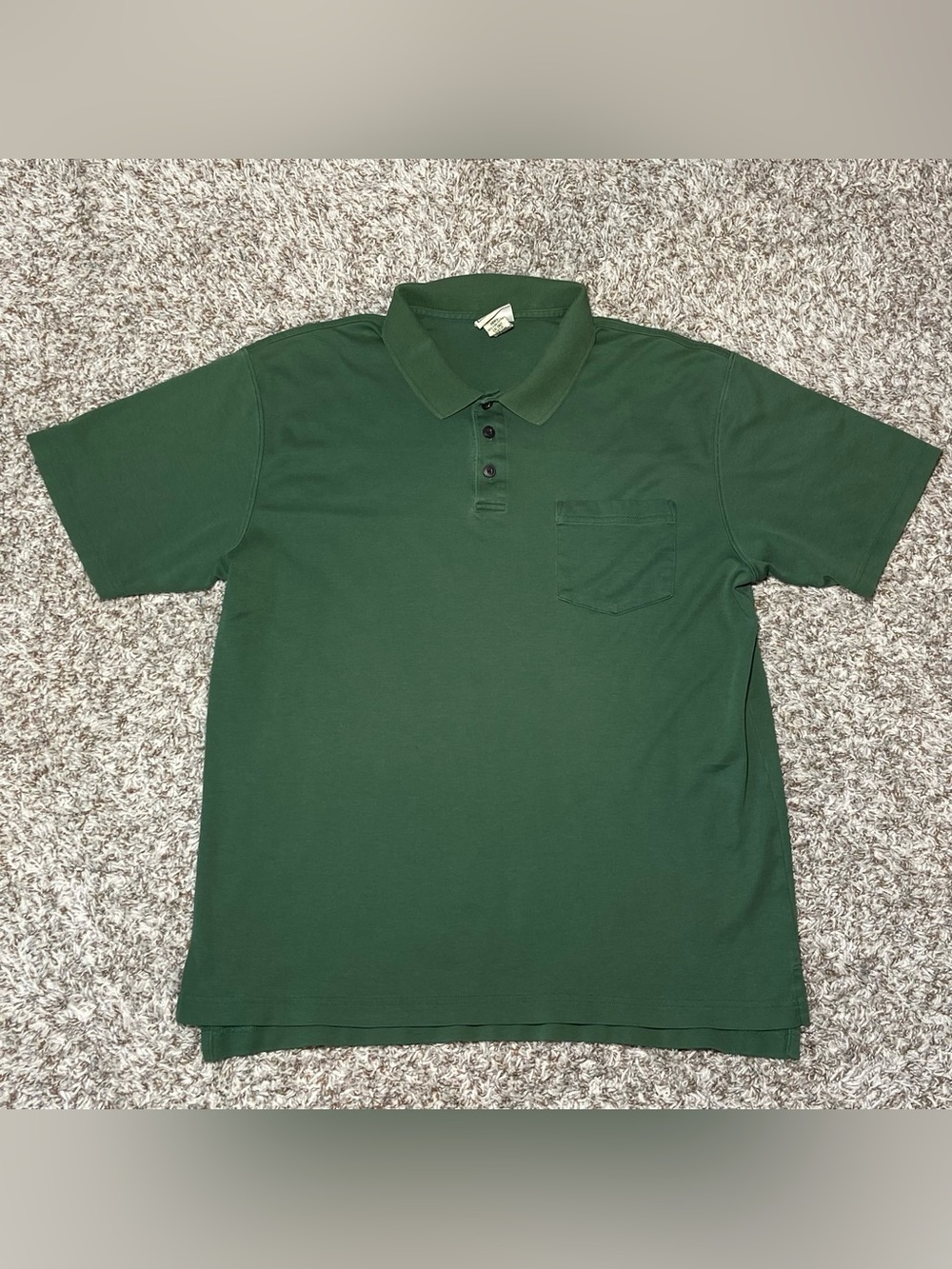 L.L. Bean Green Polo Short Size LG-Tall